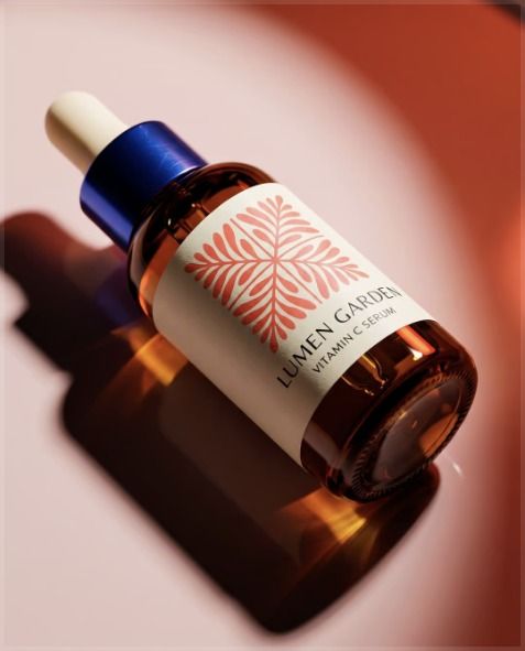 Serum bottle in hard light
